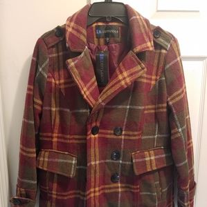 IB Diffusion Women's Faux Wool Blend Multi-Color Peacoat Double Breasted Jacket